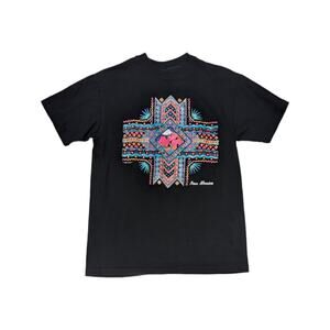 Vintage Single Stitch New Mexico Tee Shirt Black Bright Colorful Made in USA Top